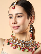 SOHI - MULTI COLOUR KUNDAN JEWELLERY SET